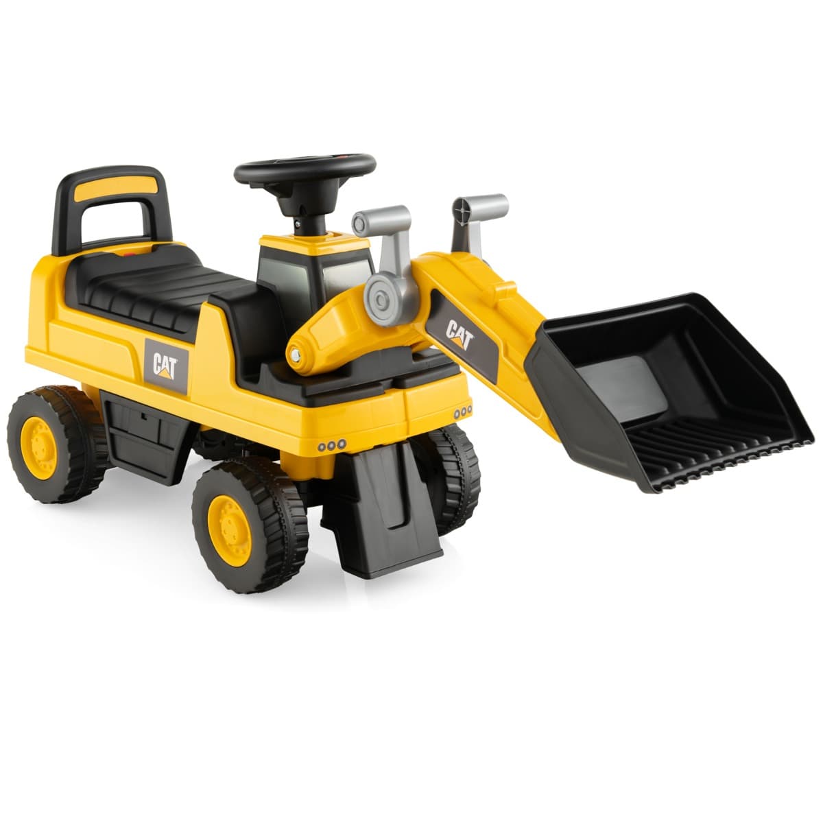 CostwayJouet Bulldozer Porteur Enfants avec Godet Réglable Pelle Excavatrice