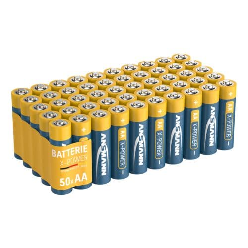 Piles alcalines Ansmann X-Power Mignon AA, LR6, 1,5 V, paquet de 50, parfaites pour un usage quotidien