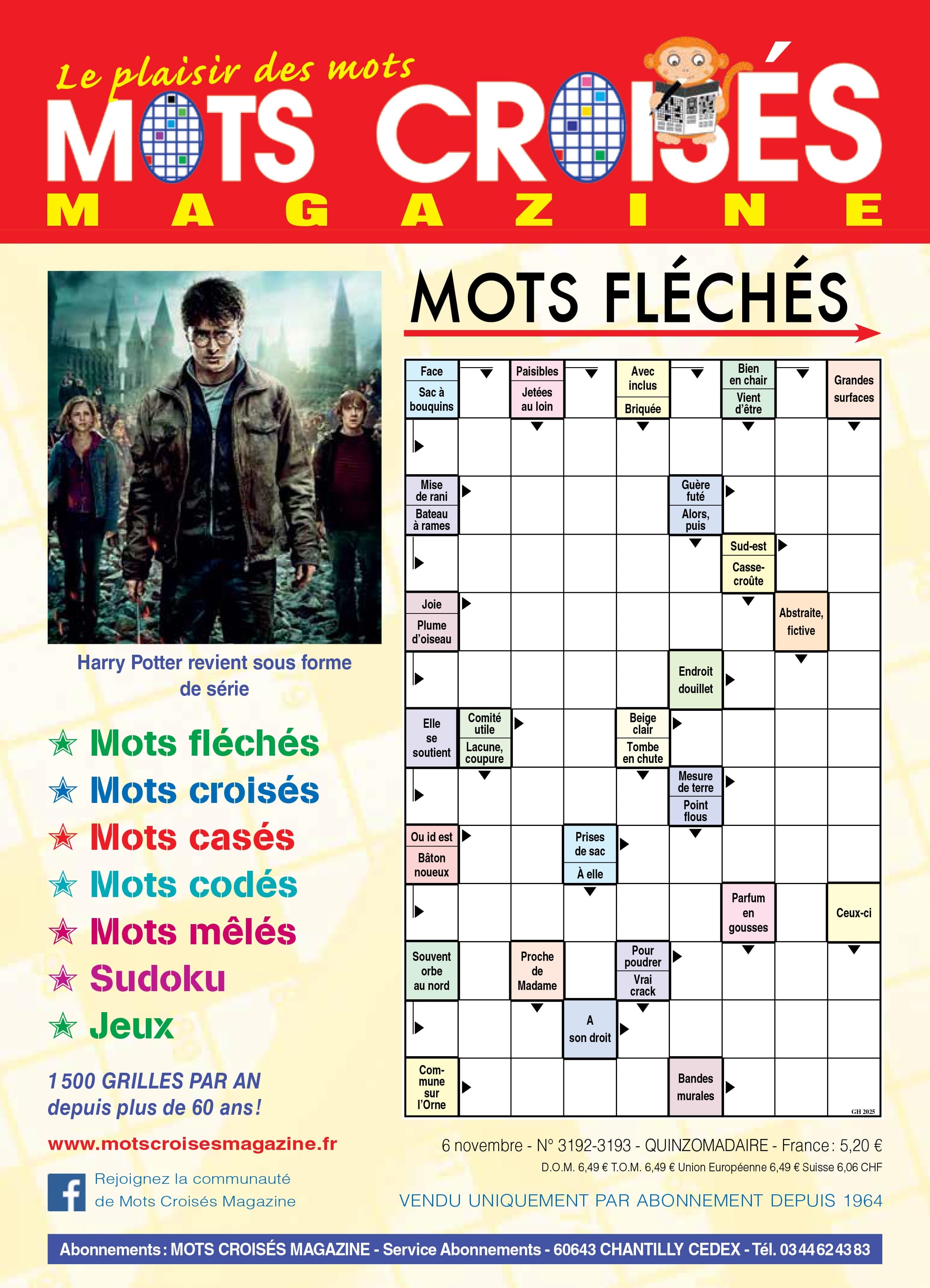 Abonnement 6 mois Mots Croisés Magazine papier