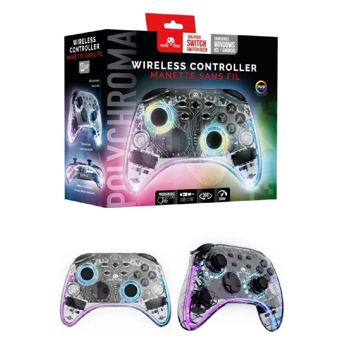 Freaks and Geeks Manette LED Polychroma sans fil